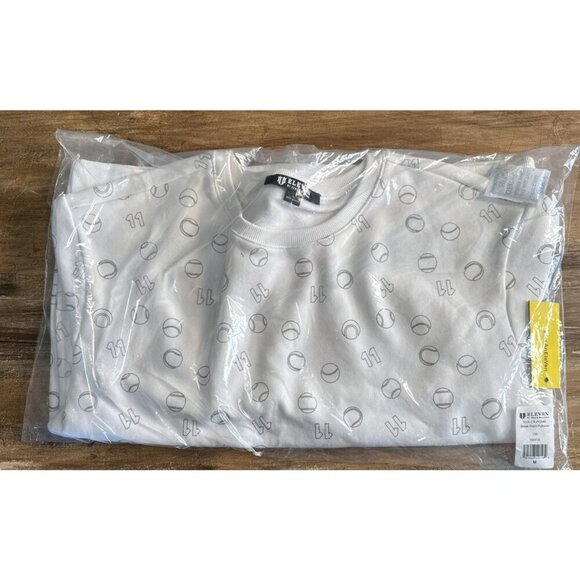 EleVen by Venus Williams Women's Break Point Pullover Sweater White Size X-Small - Picture 2 of 2